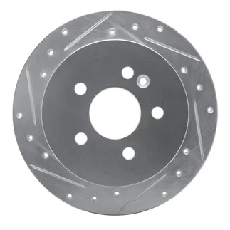 R1 Concepts EDZ-63123L Brake Rotor Drilled and Slotted Silver